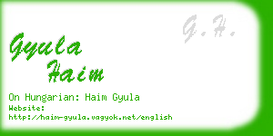 gyula haim business card